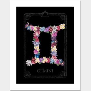 Floral Zodiac Sign: Gemini Posters and Art